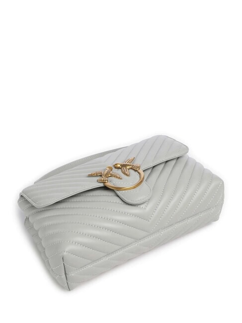 CLASSIC LADY LOVE BAG sac &agrave; chevrons gris perle-or antique - Sacs pour Femme