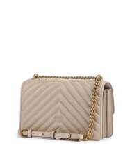 PINKO MINI LOVE BAG Un sac &agrave; chevrons beige-gris fum&eacute;-or antique - Sacs pour Femme - 2