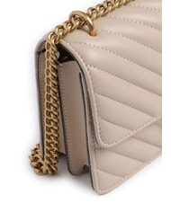 PINKO MINI LOVE BAG Un sac &agrave; chevrons beige-gris fum&eacute;-or antique - Sacs pour Femme - 3