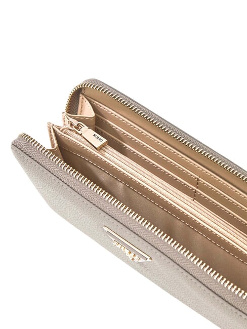 LAUREL 2 Grand portefeuille zipp&eacute; avec dragonne taupe fonc&eacute; - Portefeuilles Femme