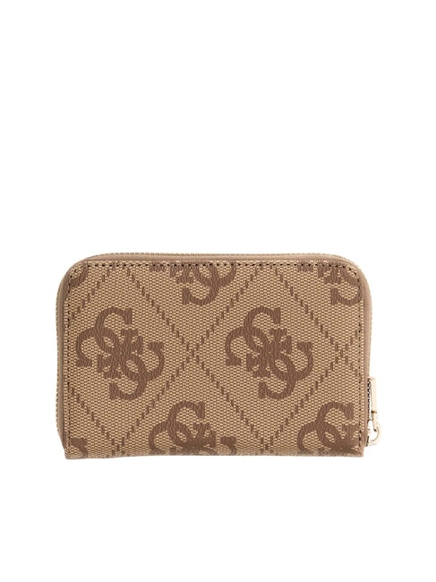 LAUREL 2 Portefeuille zipp&eacute; moyen avec logo 4G imprim&eacute; logo latte / marron - Portefeuilles Femme