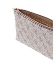 GUESS LAUREL 2 Pochette avec manchette logo taupe fonc&eacute; - Sacs pour Femme - 3