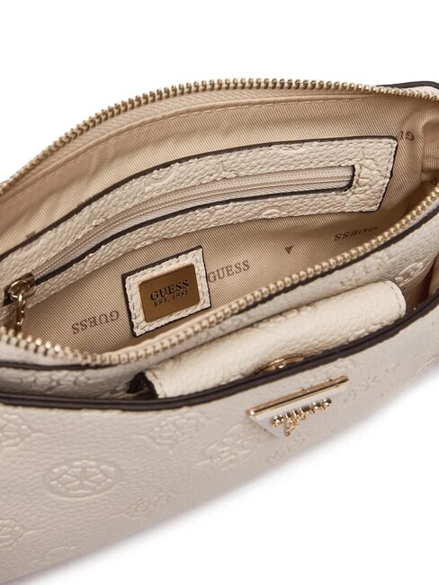 CRESIDIA 2 Sac bandouli&egrave;re pivoine avec logo en relief logo blanc cass&eacute; - Sacs pour Femme