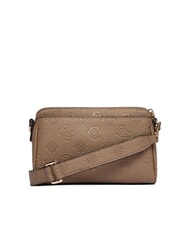 GUESS CRESIDIA 2 Sac bandouli&egrave;re pivoine avec logo en relief logo taupe fonc&eacute; - Sacs pour Femme - 2