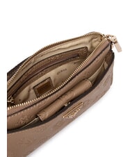 GUESS CRESIDIA 2 Sac bandouli&egrave;re pivoine avec logo en relief logo taupe fonc&eacute; - Sacs pour Femme - 5