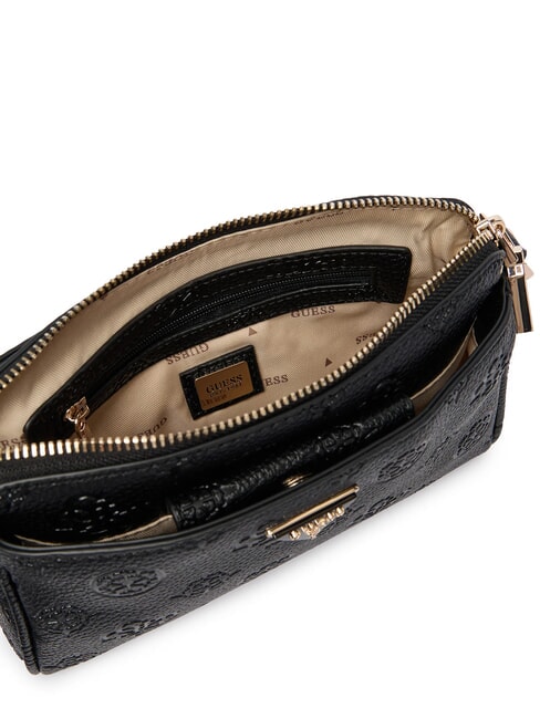 CRESIDIA 2 Sac bandouli&egrave;re pivoine avec logo en relief logo noir - Sacs pour Femme