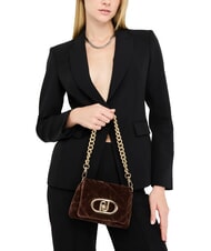 LIUJO LAPUFFY Mini sac bandouli&egrave;re / sac port&eacute; &eacute;paule lumi&egrave;re brune - Sacs pour Femme - 4