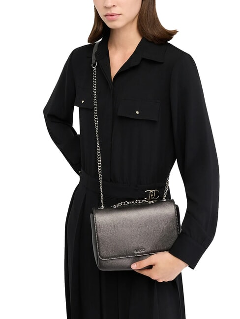 CALIWEN Sac bandouli&egrave;re convertible avec cha&icirc;ne anthracite rencontr&eacute;. - Sacs pour Femme