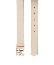 TOMMY HILFIGER TH LOGO Ceinture en cuir r&eacute;versible m&eacute;lange kaki d&eacute;sert - Ceintures - 3