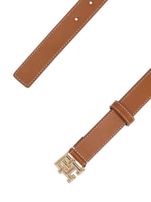 TH LOGO Ceinture en cuir pour femme cognac / noir - Ceintures