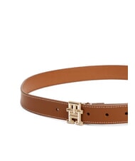 TOMMY HILFIGER TH LOGO Ceinture en cuir pour femme cognac / noir - Ceintures - 3