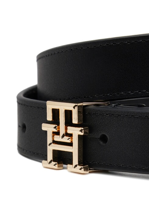 TH LOGO Ceinture en cuir pour femme noir - Ceintures