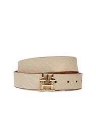 TOMMY HILFIGER TH LOGO Ceinture en cuir r&eacute;versible cognac / mono de canne &agrave; sucre - Ceintures - 2