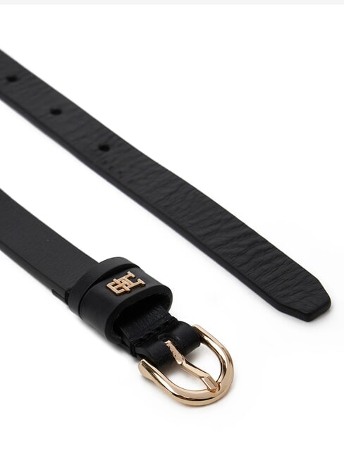 TH LOGO Ceinture fine en cuir pour femme noir - Ceintures