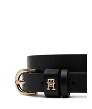 TOMMY HILFIGER TH LOGO Ceinture fine en cuir pour femme noir - Ceintures - 3