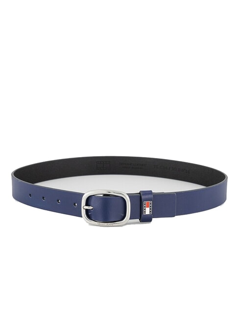 TOMMY JEANS OVAL  Ceinture en cuir raccourcissable Marine de Yale - Ceintures