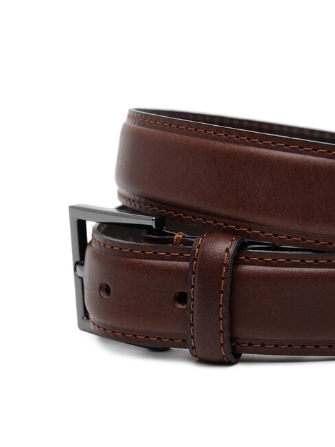 HUDSON ceinture en cuir grain de caf&eacute; - Ceintures