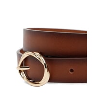 TOMMY HILFIGER TH CHIC BURNISHED Ceinture en cuir pour femme cognac / mono de canne &agrave; sucre - Ceintures - 3