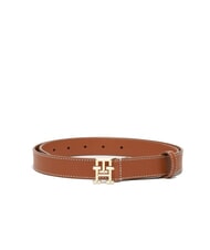 TOMMY HILFIGER TH LOGO Ceinture en cuir pour femme cognac / noir - Ceintures - 4