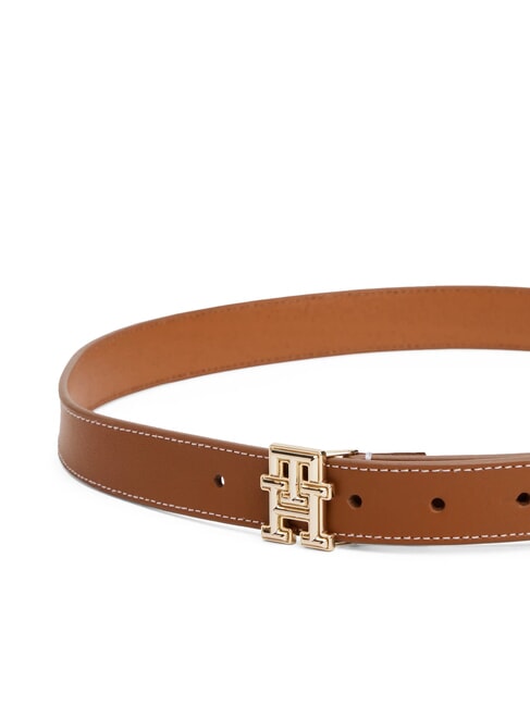 TH LOGO Ceinture en cuir pour femme cognac / noir - Ceintures