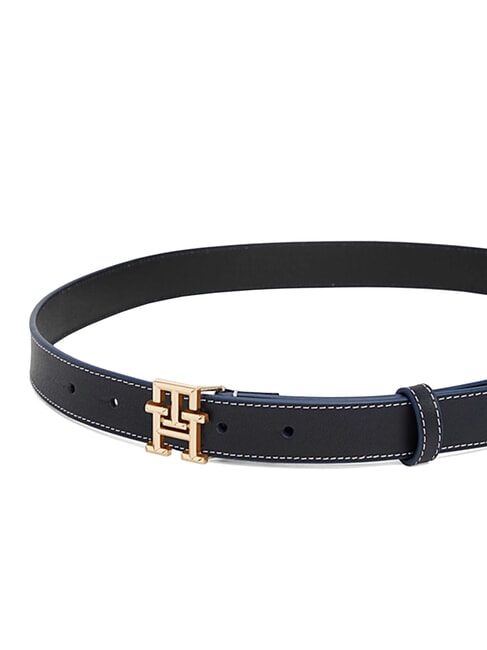 TH LOGO Ceinture en cuir pour femme bleu espace - Ceintures