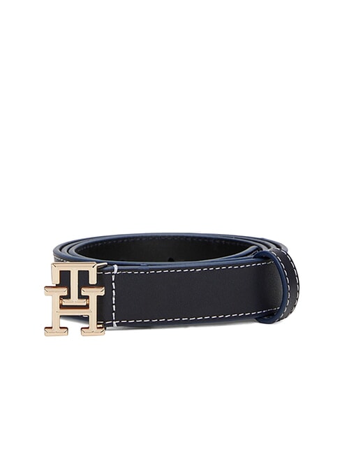 TH LOGO Ceinture en cuir pour femme bleu espace - Ceintures