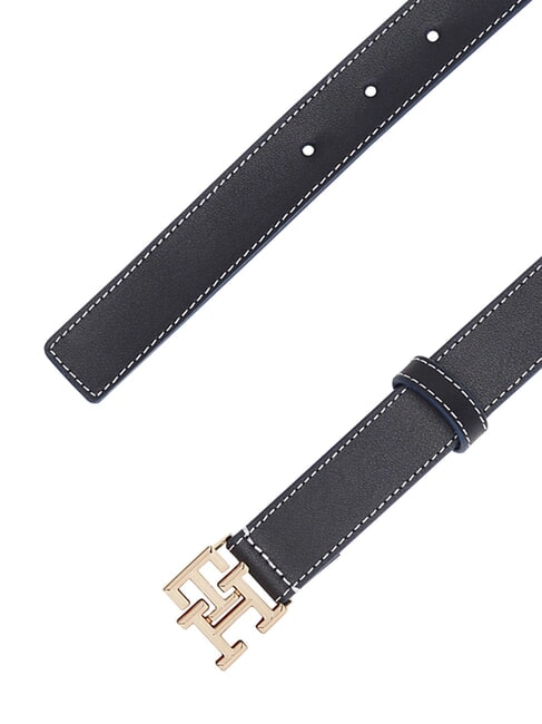 TH LOGO Ceinture en cuir pour femme bleu espace - Ceintures