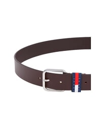 TOMMY HILFIGER TOMMY JEANS RYAN Ceinture en cuir brun fonc&eacute; lisse - Ceintures - 3