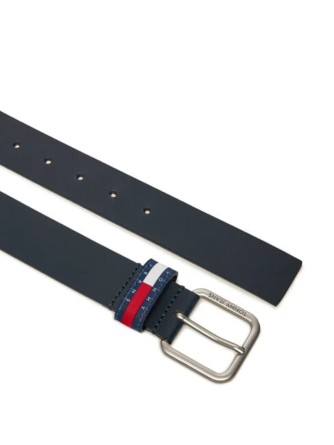 TOMMY JEANS RYAN Ceinture en cuir marine nuit noire - Ceintures