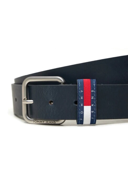 TOMMY JEANS RYAN Ceinture en cuir marine nuit noire - Ceintures