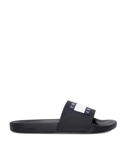 TOMMY JEANS Pool Slide Chaussons en caoutchouc noir - Chaussures Homme