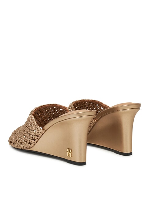 TH sandales montantes en crochet m&eacute;tallis&eacute; or - Chaussures Femme