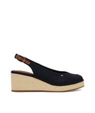 TOMMY HILFIGER TH Espadrilles &agrave; bout ouvert et bride arri&egrave;re bleu espace - Chaussures Femme - 2