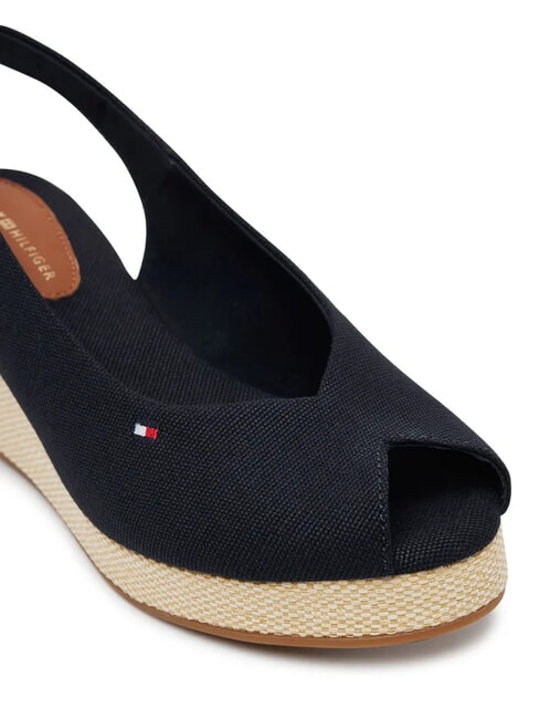TH Espadrilles &agrave; bout ouvert et bride arri&egrave;re bleu espace - Chaussures Femme