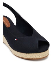 TOMMY HILFIGER TH Espadrilles &agrave; bout ouvert et bride arri&egrave;re bleu espace - Chaussures Femme - 3