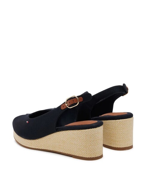 TH Espadrilles &agrave; bout ouvert et bride arri&egrave;re bleu espace - Chaussures Femme
