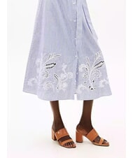 TOMMY HILFIGER TH sandale mule en cuir &agrave; talon large &eacute;corce de cannelle - Chaussures Femme - 7