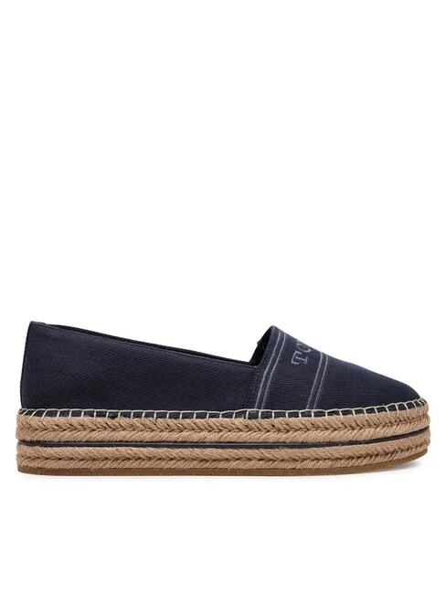 TH Espadrilles compens&eacute;es en toile bleu espace - Chaussures Femme