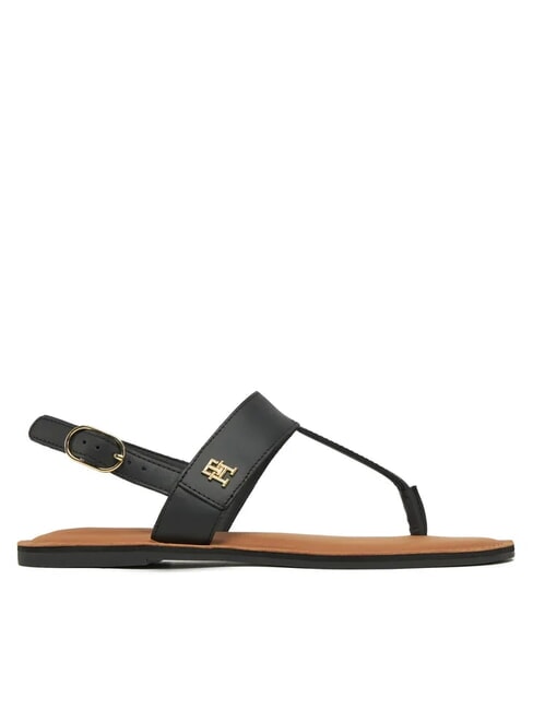 TH Tongs en cuir noir - Chaussures Femme