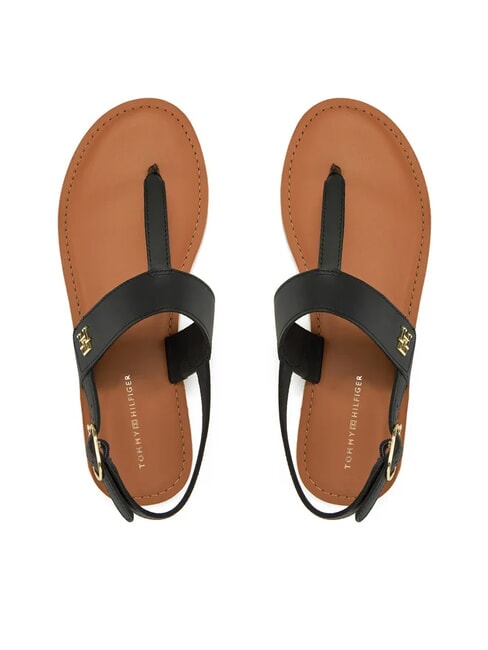 TH Tongs en cuir noir - Chaussures Femme