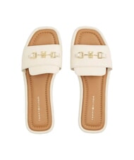 TOMMY HILFIGER TH Pantoufles en cuir avec logo mousseline - Chaussures Femme - 3