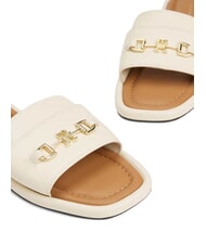 TOMMY HILFIGER TH Pantoufles en cuir avec logo mousseline - Chaussures Femme - 4