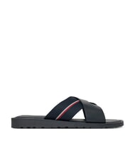 TOMMY HILFIGER TH Pantoufles en cuir avec ruban logo ciel du d&eacute;sert - Chaussures Homme - 2