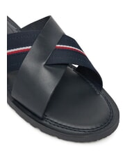 TOMMY HILFIGER TH Pantoufles en cuir avec ruban logo ciel du d&eacute;sert - Chaussures Homme - 4