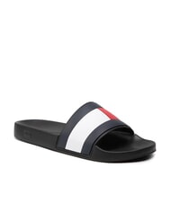 TOMMY HILFIGER TH FLAG POOL Pantoufles pour hommes noir - Chaussures Homme - 8