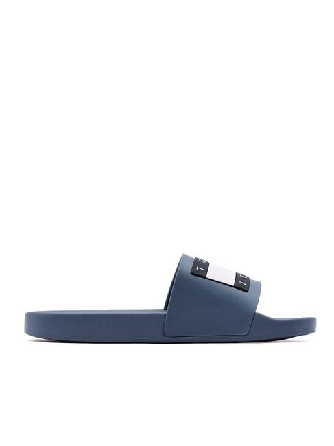 TOMMY JEANS Pool Slide Chaussons en caoutchouc c&ocirc;te bleue - Chaussures Homme