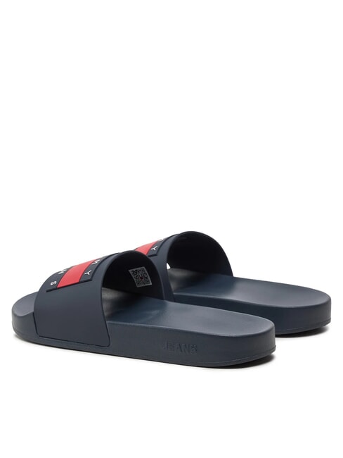 TOMMY JEANS Pool Slide Chaussons en caoutchouc marine nuit noire - Chaussures Homme