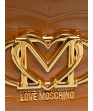 LOVE MOSCHINO CROCO Convertible Sac bandouli&egrave;re/&eacute;paule chameau2 - Sacs pour Femme - 3