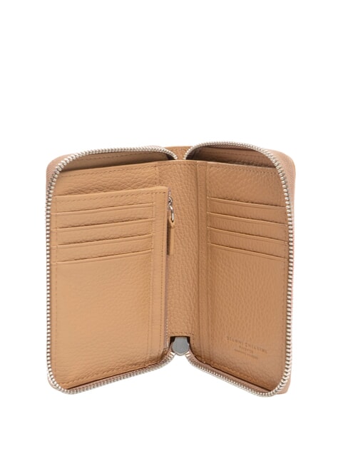 GRAIN Portefeuille en cuir zipp&eacute; argile - Portefeuilles Femme