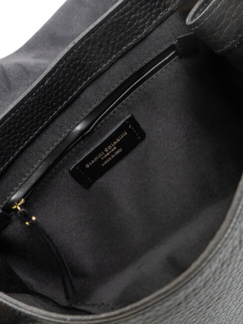 CECILE Sac bandouli&egrave;re en cuir martel&eacute; Noir - Sacs pour Femme